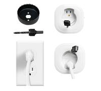 Kit de gestion de câbles mural, cache-câble TV pour TV et barre de son, kit mural avec scie cloche, gestion des fils d'alimentation et de basse tension, facile à installer, cache-câble TV pour une