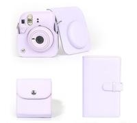 Kit de gestion de photos en cuir synthétique pour Instax Mini12 avec album à 108 emplacements et espace de rangement carré pour impression (violet)