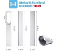 Kit de glissière de fenêtre pour climatiseur portable TEMPSA - 190cm - PVC blanc - adaptateur inclus