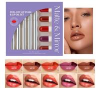 Kit de Gloss à Lèvres | 10 Pièces Couleur à Lèvres - Rouge Longue Tenue Anti-Tâches, Set de Maquillage pour les Femmes et les Filles, Parfait pour Usage Quotidien, Voyage, Rendez-vous, et