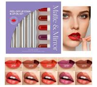Kit de Gloss à Lèvres | 10 Rouges à Lèvres Teintés | Rouge Longue Tenue Anti-Tâches, Set de Maquillage pour les Femmes et les Filles, Parfait pour Usage Quotidien, Voyage, Rendez-vous, et