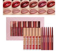 Kit De Gloss À Lèvres,6 Couleurs De Rouge À Lèvres Mat Imperméable Avec 6 Crayons | Gloss À Longue Tenue - pour Filles Maquillage d'Été Beauté Rendez-Vous Voyage Événement