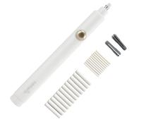 Kit de gommes électriques Tenwin - Fonctionnant à piles avec 22 gommes remplaçables supplémentaires pour artistes, gomme portable pour crayons à dessin, croquis, esquisses, crayons graphite (blanc)