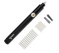 Kit de gommes électriques Tenwin - Fonctionnant à piles avec 22 gommes remplaçables supplémentaires pour artistes, gomme portable pour crayons à dessin, croquis, esquisses, crayons graphite (noir)