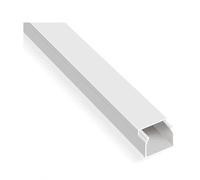 Kit de goulottes de câbles auto-adhésives sans vis ni fiches 4 m - Gestion des câbles avec ruban adhésif double face solide - Blanc - Organisation de câbles pour la maison et le bureau (25 x 25 mm