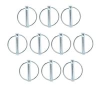 Kit de goupilles de verrouillage annulaires en acier au carbone, fixation robuste, sécurise les axes de roues pour vélos, camions, remorques de bateaux, tracteurs, 10 pièces, (6mm*45mm)