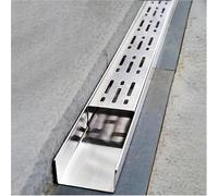 Kit de gouttières en Acier Inoxydable for terrasses et salles Bains - | Système de tranchées à profil bas for allées en béton, longueur 1 M(5x5cm/2x2in)