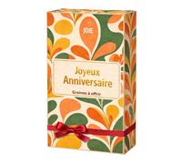 Kit de Graines à Offrir Joyeux Anniversaire - Idée Cadeau Original à Faire Pousser - Fleurs à Offrir avec Carte Message Personnalisable - Graines de Bleuet, Pastille de Coco, Pince & Pipette