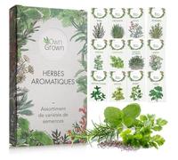 Kit de graines d‘Herbes aromatiques prêt à Pousser 12 épices et aromates à Planter en Un kit Pratique Naturelles pour Culture