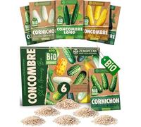 Kit de graines de concombre bio-6 variétés pour une culture facile dans le jardin,sur le balcon ou dans une jardinière surélevée