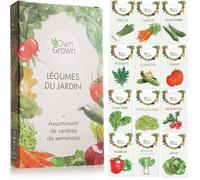 Kit de graines de légumes prêt à pousser , 12 légumes incontournables à planter en un set pratique, Assortiment graines légumes