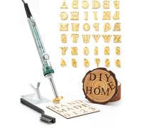 Kit de gravure de lettres de l'alphabet - 26 tampons en fer pour bois, cuir, chapeaux, barbecue, pain, avec fer de marquage électrique de 80 W (1,9 cm, 36 lettres et chiffres)