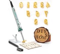 Kit de gravure de lettres de l'alphabet - 26 tampons en fer pour bois, cuir, chapeaux, barbecue, pain, avec fer électrique de marquage 80 W (10 chiffres de 1,2 cm)
