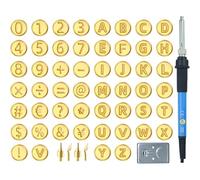 Kit De Gravure Sur Bois Pour Lettres,Matériel De Marquage Au Pyrographe - Stylet à Température Réglable et Poinçons Alphabet pour Débutants en Décoration