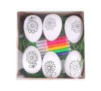 Kit de griffonnage pour oeufs de Pâques, peinture d'oeufs de Pâques, kit de coloriage d'oeufs avec teinture pour arts et métiers | 6 œufs à peindre, paniers de Pâques pour filles et garçons