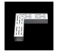 Kit de grille de vidange de tranchée en acier inoxydable - Système de drainage mince avec grille et coude à 90° pour cour extérieure - Profil bas 15 x 8 cm (connecteur #2)