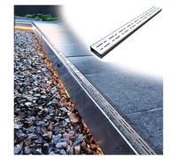 Kit de grille de vidange mince en acier inoxydable - Système de drainage extérieur à profil bas avec coude à 90°, 5 x 5 cm (2 x 2) remplacement pour un drainage efficace de la cour