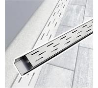 Kit de grille de vidange mince - Système de drainage pour allée extérieure et terrasse de piscine - Couvercle de gouttière en acier inoxydable à profil bas (7 x 3 cm)