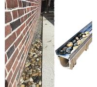 Kit de grille drainage robuste 15,2 cm, couvercle canal en forme U for allée, cour, 1/2/5 pièces, inverseur gouttière, terrasse, remplissage pierres et