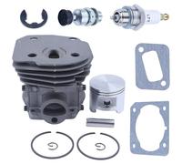 HYUYRFJR 537253002 Kit de piston de cylindre pour tronçonneuse Hus 340 340e 345 346XP 353 351 350 avec valve de décompression 45 mm