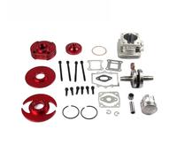 Kit de gros cylindre moto Kit de gros alésage, cylindre et Piston de 44mm, ensemble de vilebrequin pour vélo de poche hors route 47cc 49cc, Quad Minimoto Kit de modification de cylindre(Red)