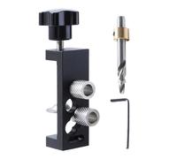 Kit de guidage de perceuse en aluminium - Kit de jig Doweling Aluminium | Drill Position Jig | Jig dowel largeur réglable pour trous droits | Guide de perçage à double trou Accès poinçon pour