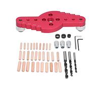 Kit de guide de perçage pour chevilles de menuiserie, forets de perçage, gabarit de localisation de perçage, outils de traçage adaptés aux artisans du bois (42pcs)