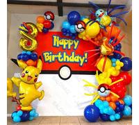 Kit de guirlande d'arche de ballons Pikachu 84 pièces, décoration de fête d'anniversaire sur le thème Pokémon, Pikachu, Squirtle, Bulbasaur, Poké Ball style-7