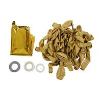 Kit de guirlande de ballons, décorations de ballons de fête, ballons en latex naturel et en aluminium avec bande fixe, ficelle et ruban adhésif pour mariage, anniversaire, (Or)