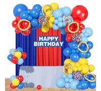 Kit de Guirlande de Ballons Rouge Jaune Bleu Décorations de Fête Thème Hérisson pour Les Fournitures de Fête d'Anniversaire