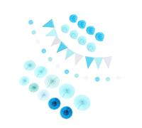 Kit de Guirlande de Fête en Papier Bleu pour Anniversaire et Décor