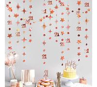 Kit de Guirlande métallique en Forme de Chiffre 21 avec étoiles Scintillantes - Décoration pour Filles - 21e Anniversaire - Fournitures de fête de Mariage
