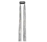 Kit de guirlande paillettes dorées en soie for cheveux, 50 cm, for coiffes femmes, accessoires d'extensions fil brillant pailleté (rouge)(Silver)