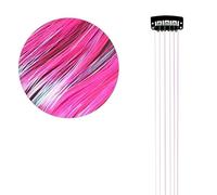 Kit de guirlandes paillettes Shiny Threads for cheveux, 50 extensions pailletées 3,5 cm for femmes, accessoires coiffure à faire soi-même (bleu)(Peach Red)