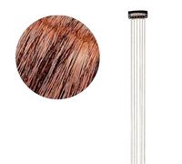Kit de guirlandes paillettes Shiny Threads for cheveux, 50 extensions pailletées 3,5 cm for femmes, accessoires coiffure à faire soi-même (bleu)(Coffee)