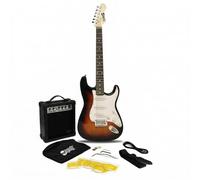 Kit de guitare électrique RockJam avec ampli, housse, vibrato, sangle, câble, cordes de rechange et cours.