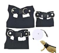 Kit de Harnais de Dragon Barbu et de Corde de Traction, Harnais de Reptiles et Ensemble de Laisse | Corde de Traction rétractable réglable pour Lizard - Small Pet Supplies Hooness pour Les caméléons,