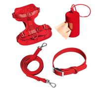 Kit de harnais pour chien - Harnais anti-traction pour chiens de taille moyenne - Ensemble multifonction | Harnais en PVC résistant aux morsures et imperméable - Collier pour chien réglable et