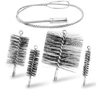 Kit de Hérisson Ramonage 5 en 1 pour Poêle à Granulés et Conduits, Hérisson Nettoyage Gaines Souples/Tuyaux, 5 Brosses Métalliques Anti-Rouille