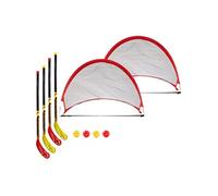 Bandito Set hockey mini Fun – Kit complet 2 x 2 raquettes + Pop-up kit mini porte – Multicolore