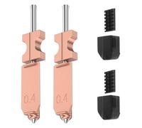 Kit de hotend à dégagement rapide de 0,4 mm pour Flash.forge AD5X, bloc de refroidissement en cuivre et buse en acier trempé, débit élevé 32 mm³/s, haute vitesse 600 mm/s, avec 2 bases en silicone et