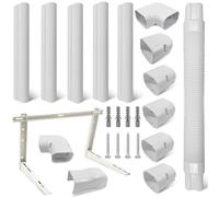 Kit de housse pour mini ligne divisée et mini support de montage mural séparé, universel à peindre en blanc 7000-18 000 BTU pour systèmes centraux de pompes à chaleur AC/chaleur (blanc, 10,2 x 3 m)