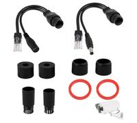 Kit de Injecteur POE 12V avec répartiteurs POE de Câbles RJ45 et Adaptateur d’Alimentation Passif, Injecteur Ethernet pour Caméra Sécurité IP, Point d’Accès WiFi, Routeur, Commutateur Réseau, Noir