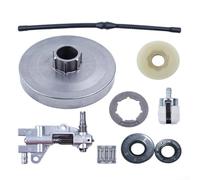 Kit de jante de pignon de tambour d'embrayage pour tronçonneuse chinoise 4500 5200 5800 45cc 52cc 58cc 325 pas 7T avec pompe à huile à engrenage à vis sans fin et roulement à aiguille