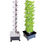 Kit de Jardin Vertical Hydroponique 45 Trous, Système de Culture en Colonne Automatisé avec Pompe et Minuteur, Tour Aéroponique avec Réservoir 20L, Écosystème de Plantation pour Maison, Balcon et Serr