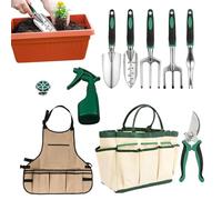 Kit de Jardinage 11 Pièces - 11 Pièces : Accessoires de Plantation et de Creusement,Outils de Jardin Robustes,pour Extérieur Arrière-Cour Plage Pelouse Jardiniers Hommes Femmes Papa