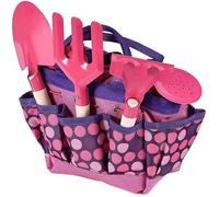 Kit de jardinage multifonction pour enfants, facile à transporter et à plier, ensemble de jeu (rose)