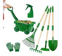 Kit de jardinage pour - Set de jeu de jardin avec râteau, pelle, binette, râteau à feuilles, brouette, gants et vaporisateur | Jouets de plein air pour les tout-petits,Pour garçons filles jardin plage