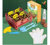 Kit de jardinage - RNGCPTO - Mini Potager - 4 Pots Dégradables - Pour Enfants 5 Ans+ - Extérieur
