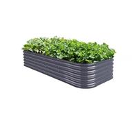 Kit de jardinière surélevée de 43,2 cm de haut modulaire en métal pour cultiver des herbes, des légumes et des fleurs, jardinière d'extérieur